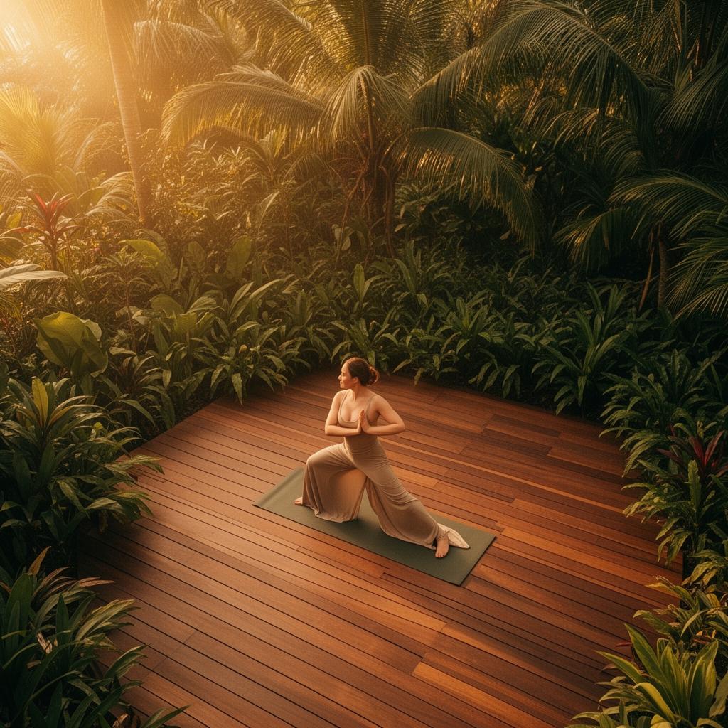 Práctica de yoga en la naturaleza